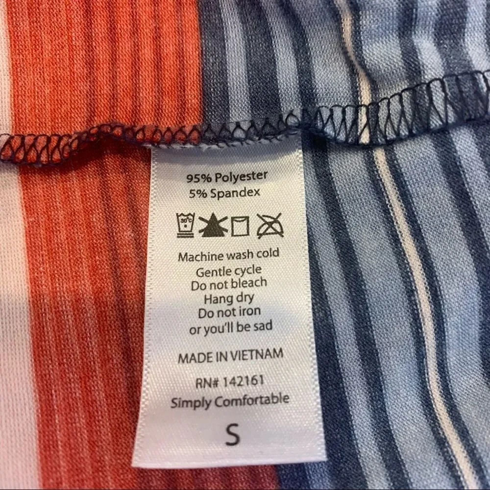 LulaRoe Debbie Multicolored Long Sleeve Striped Dress Size Small NWT
